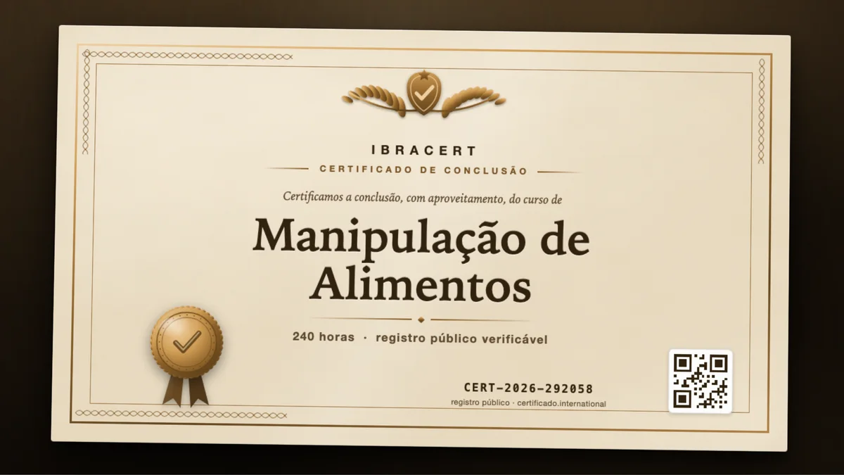 Capa do curso Manipulação de Alimentos