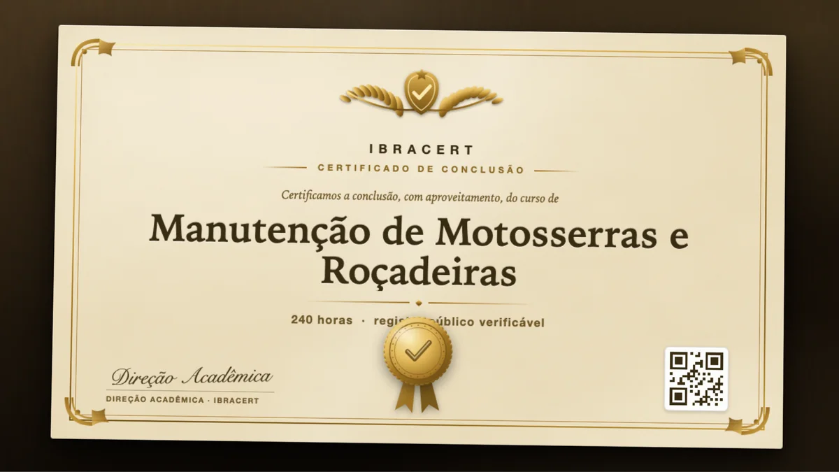 Capa do curso Manutenção de Motosserras e Roçadeiras