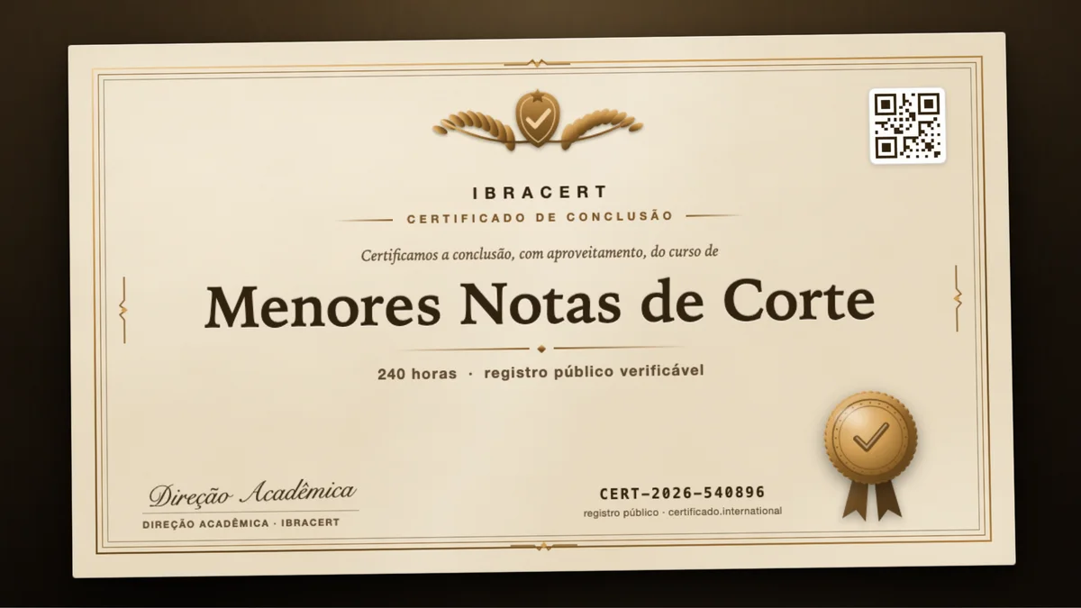 Capa do curso Menores Notas de Corte