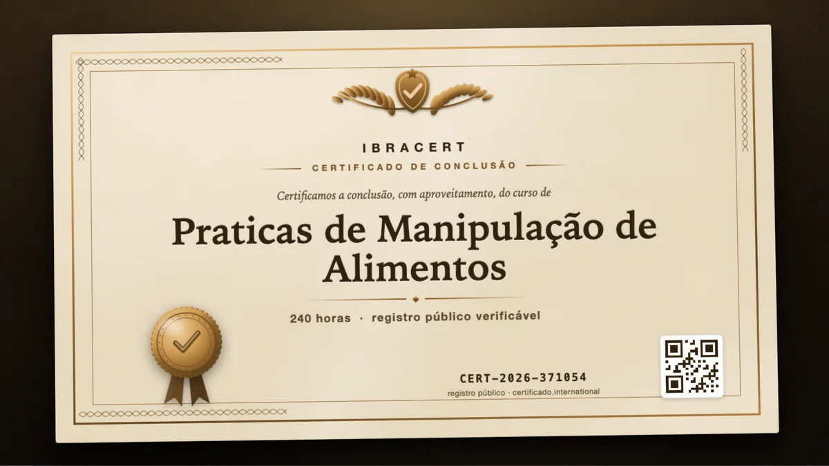 Capa do curso Praticas de Manipulação de Alimentos