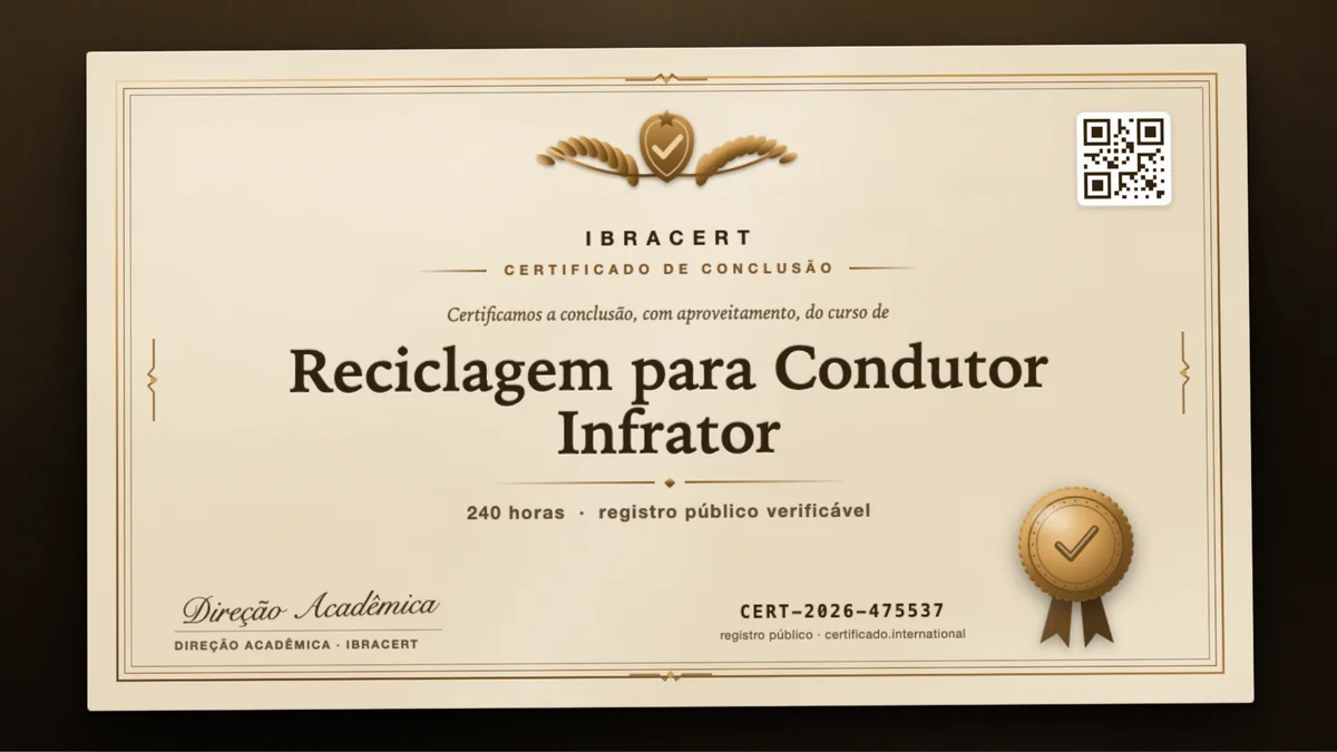 Capa do curso Reciclagem para Condutor Infrator