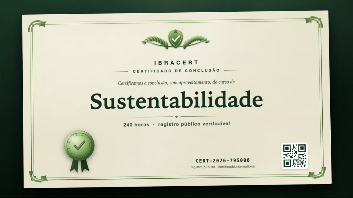 Capa do curso Sustentabilidade