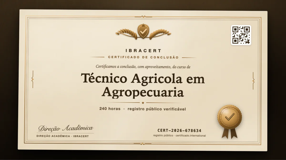 Capa do curso Técnico Agricola em Agropecuaria
