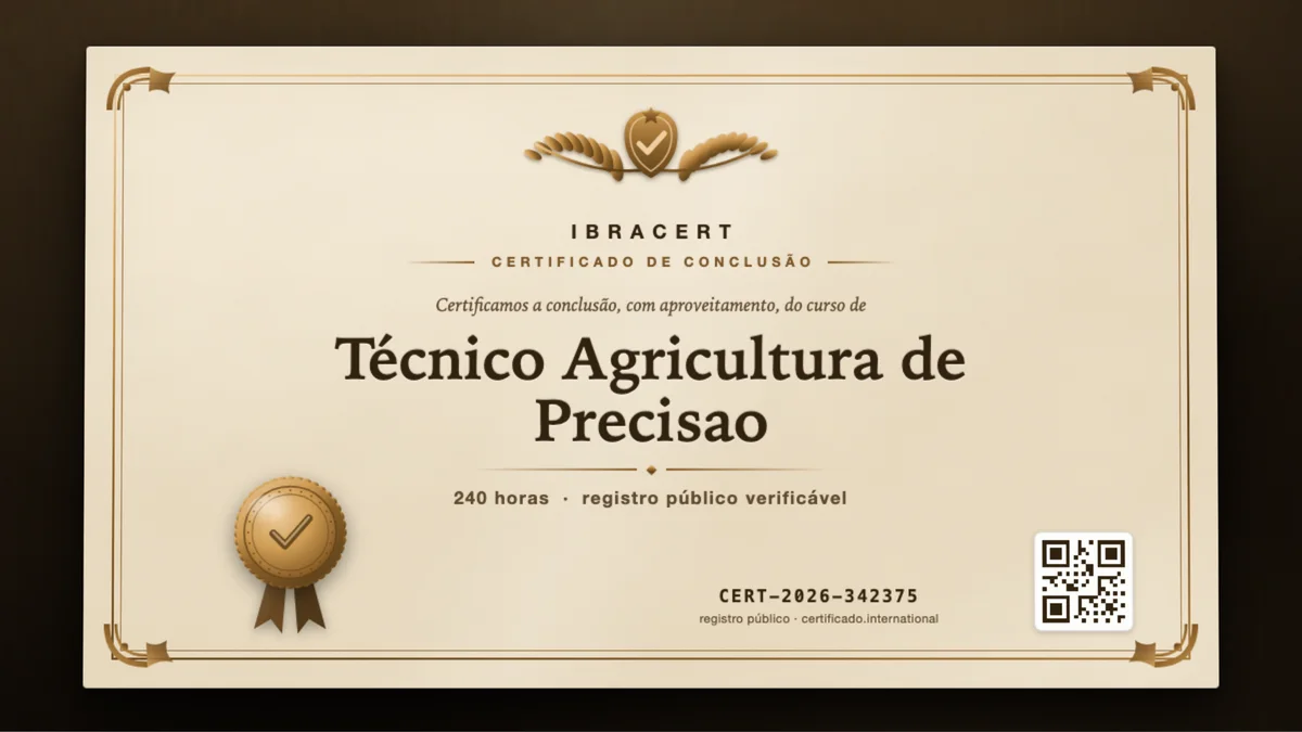 Capa do curso Técnico Agricultura de Precisao