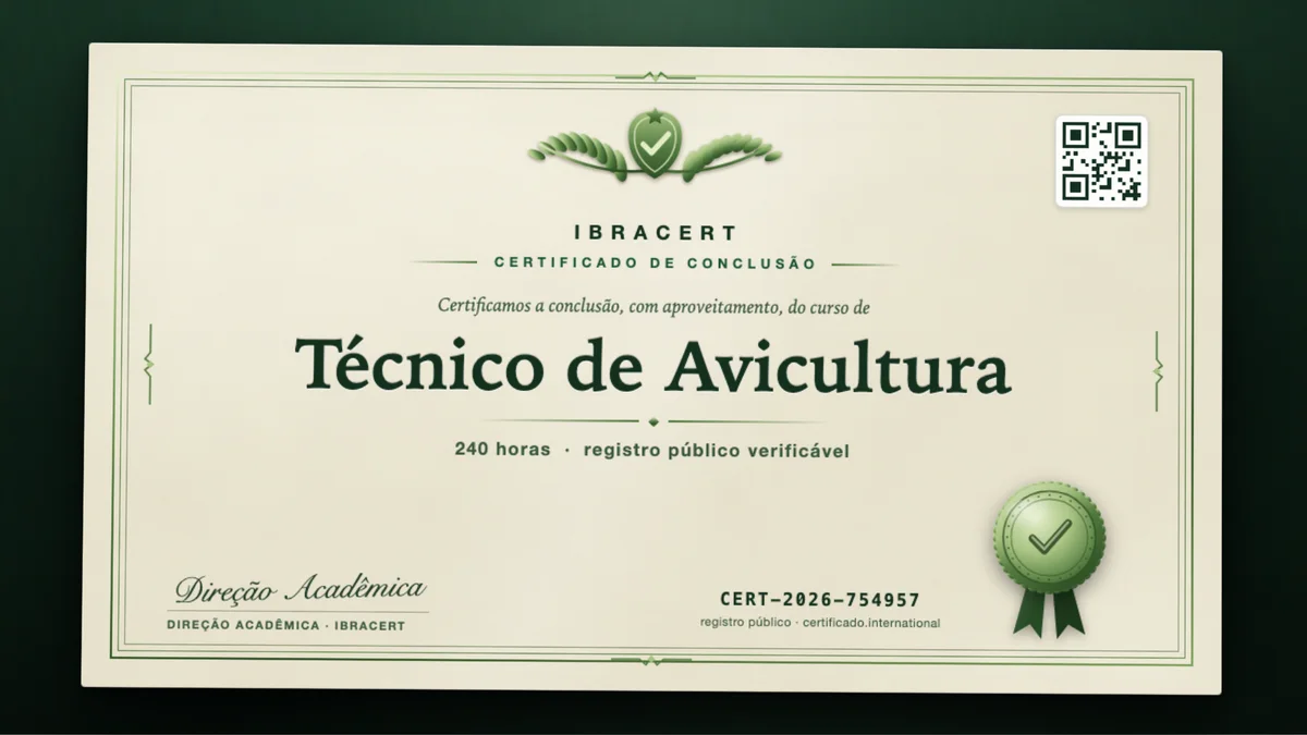 Capa do curso Técnico de Avicultura