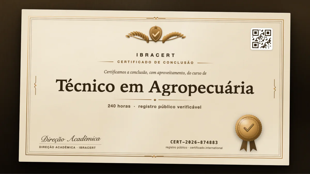 Capa do curso Técnico em Agropecuária