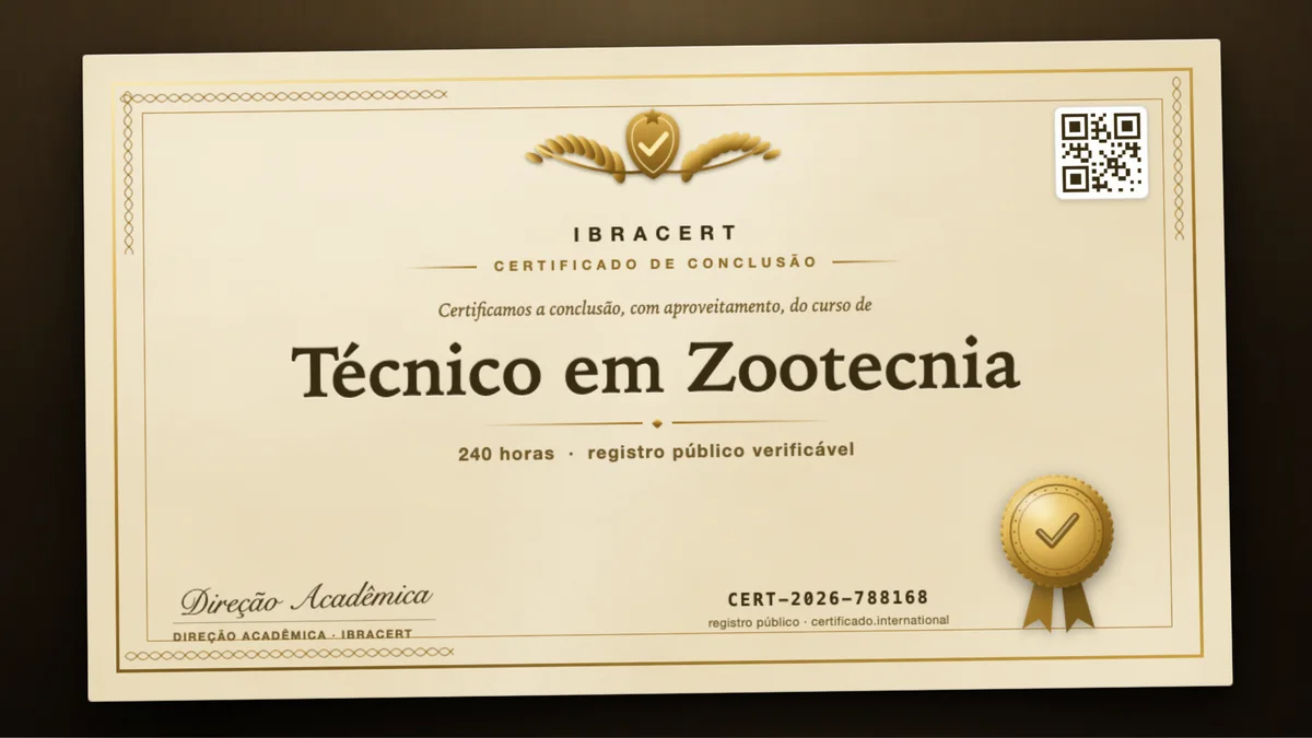 Capa do curso Técnico em Zootecnia