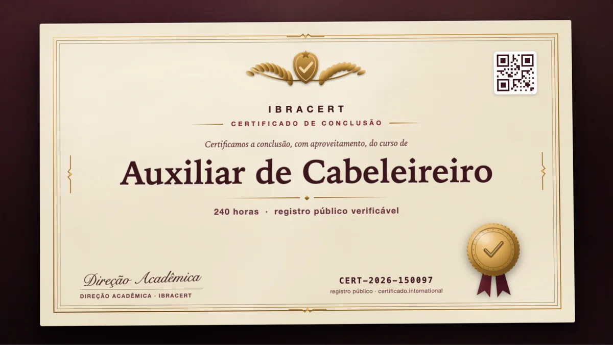 Capa do curso Auxiliar de Cabeleireiro