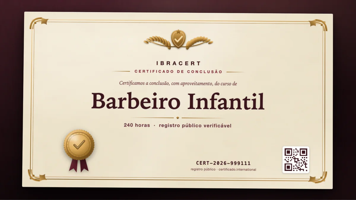 Capa do curso Barbeiro Infantil