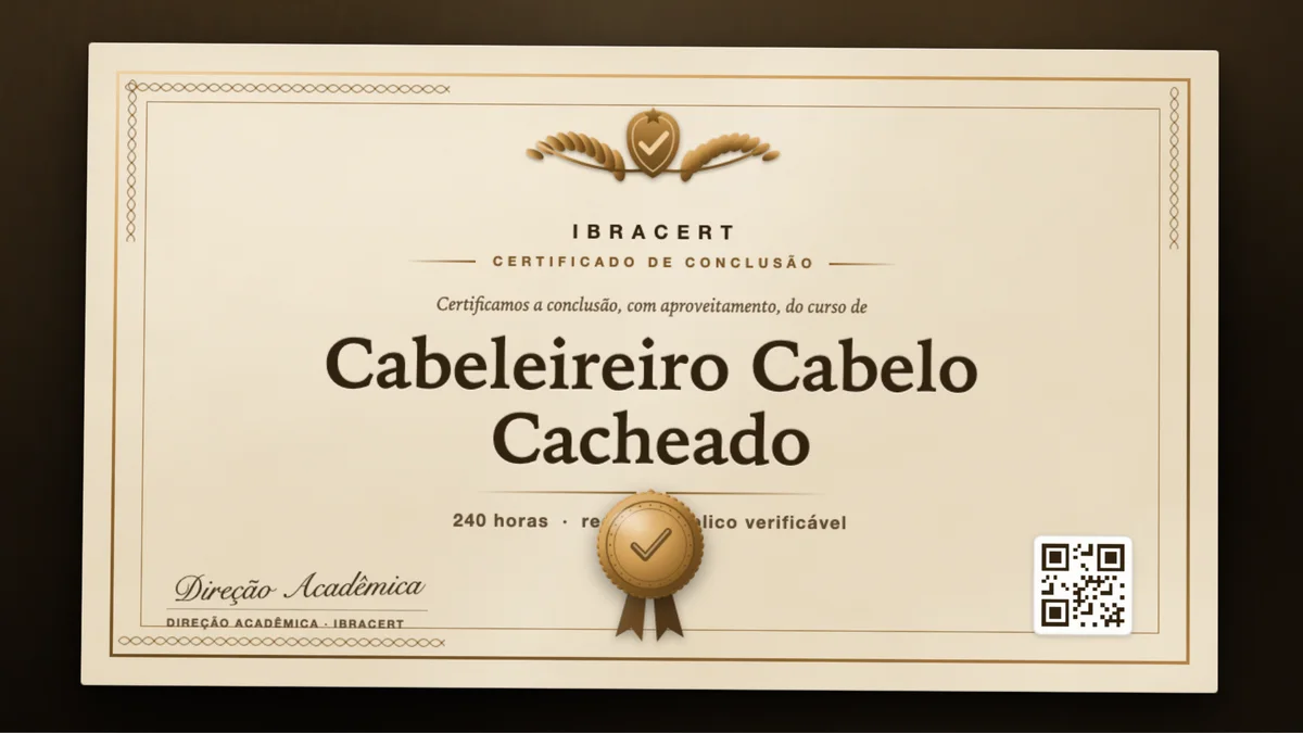 Capa do curso Cabeleireiro Cabelo Cacheado