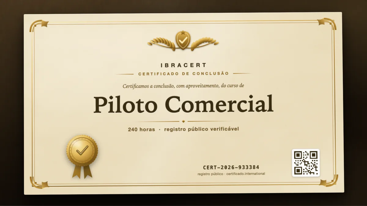 Capa do curso Piloto Comercial