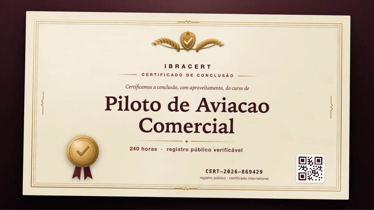 Capa do curso Piloto de Aviacao Comercial