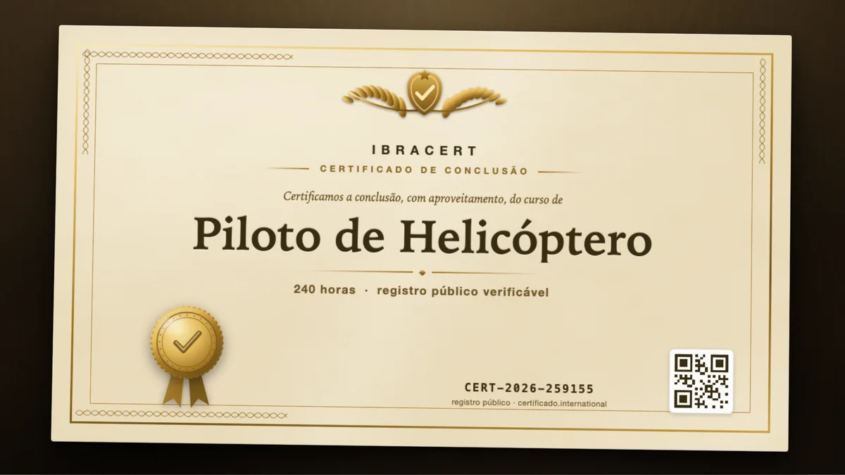 Capa do curso Piloto de Helicóptero
