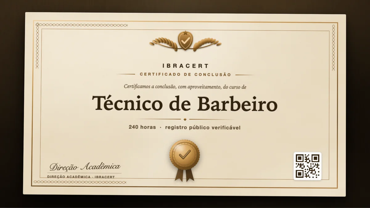 Capa do curso Técnico de Barbeiro
