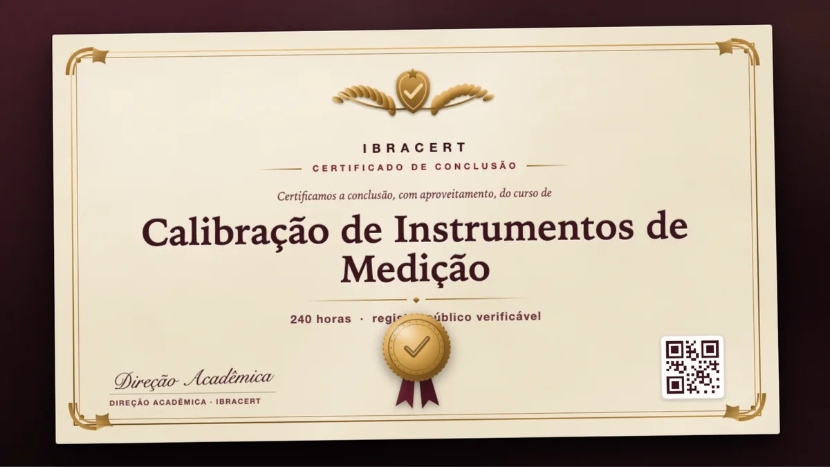 Capa do curso Calibração de Instrumentos de Medição