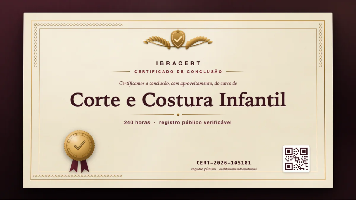 Capa do curso Corte e Costura Infantil