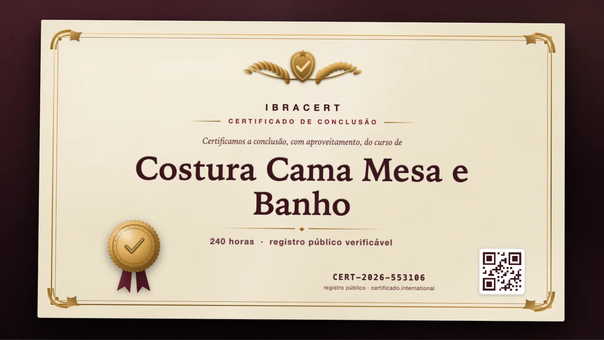 Capa do curso Costura Cama Mesa e Banho