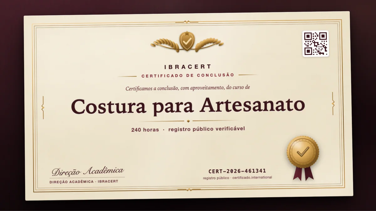 Capa do curso Costura para Artesanato