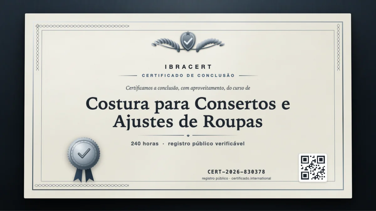 Capa do curso Costura para Consertos e Ajustes de Roupas