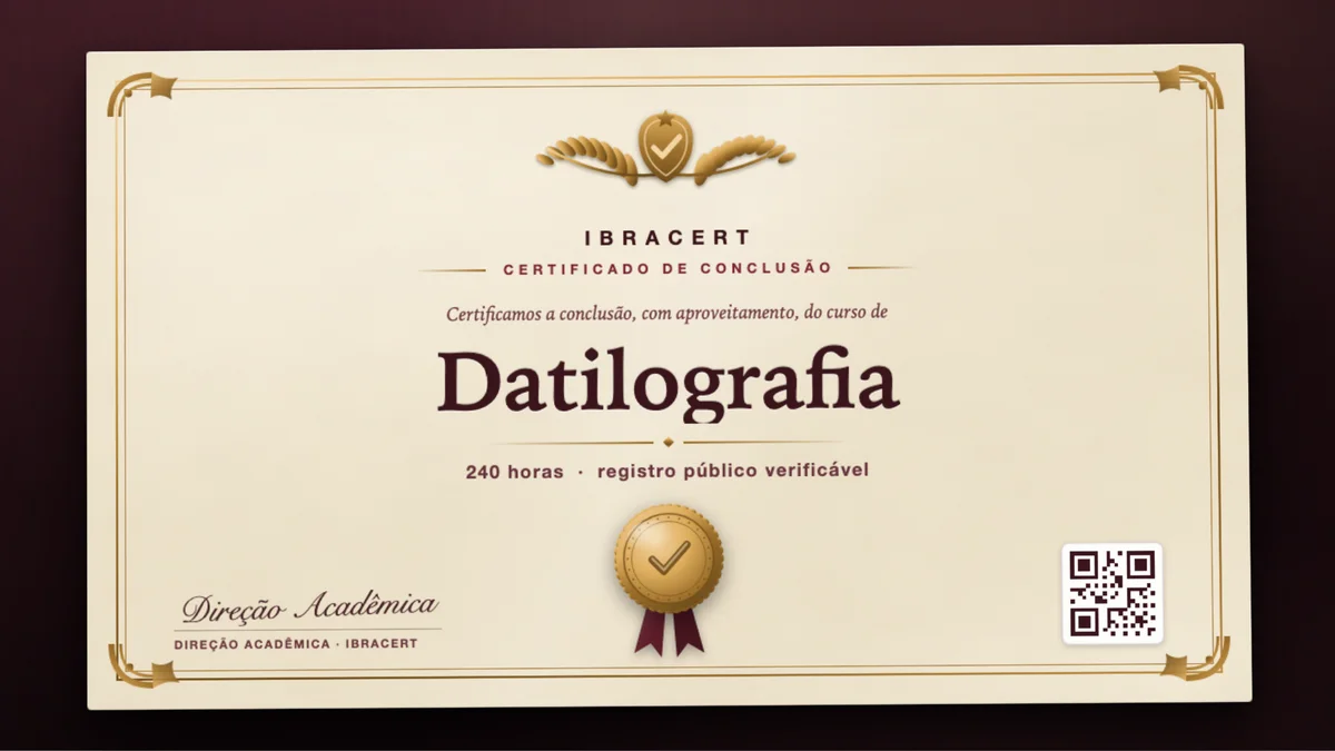 Capa do curso Datilografia