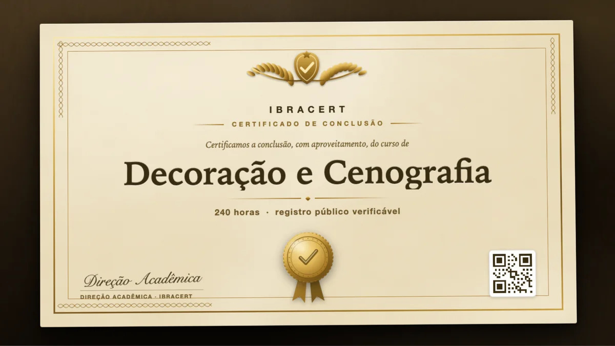 Capa do curso Decoração e Cenografia