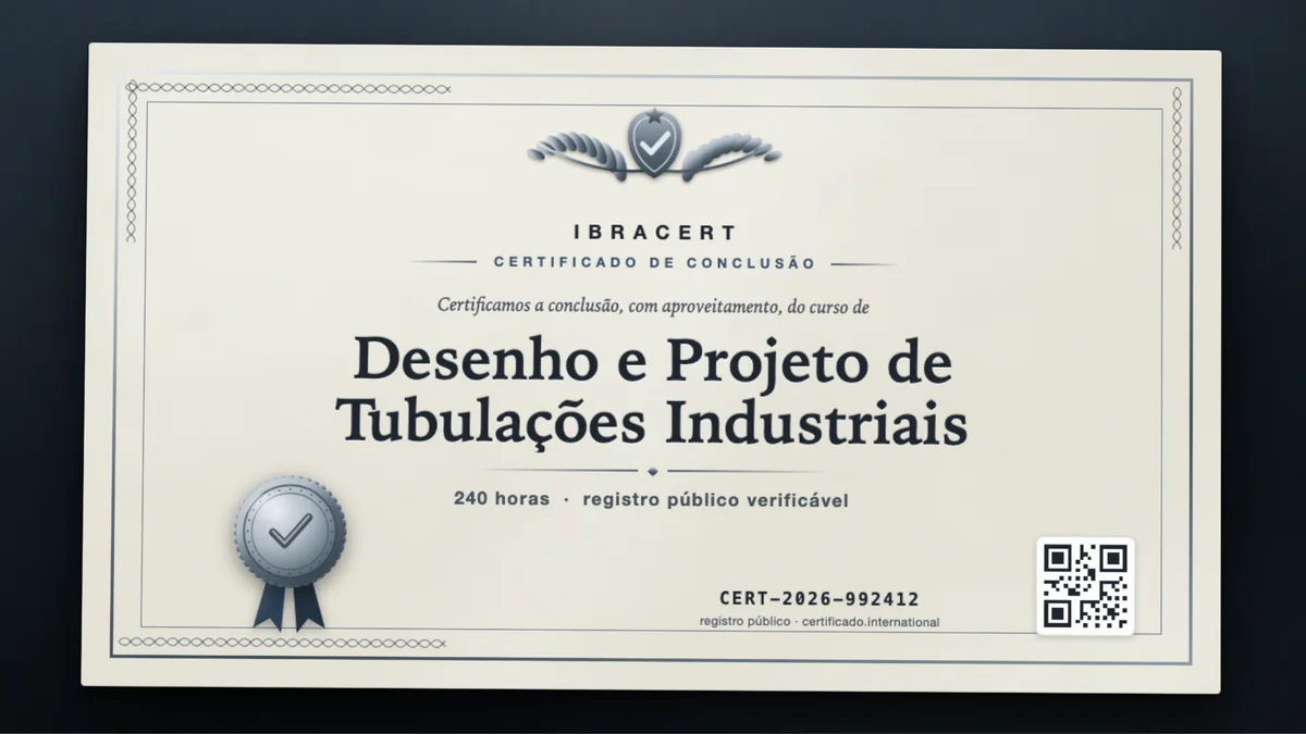 Capa do curso Desenho e Projeto de Tubulações Industriais
