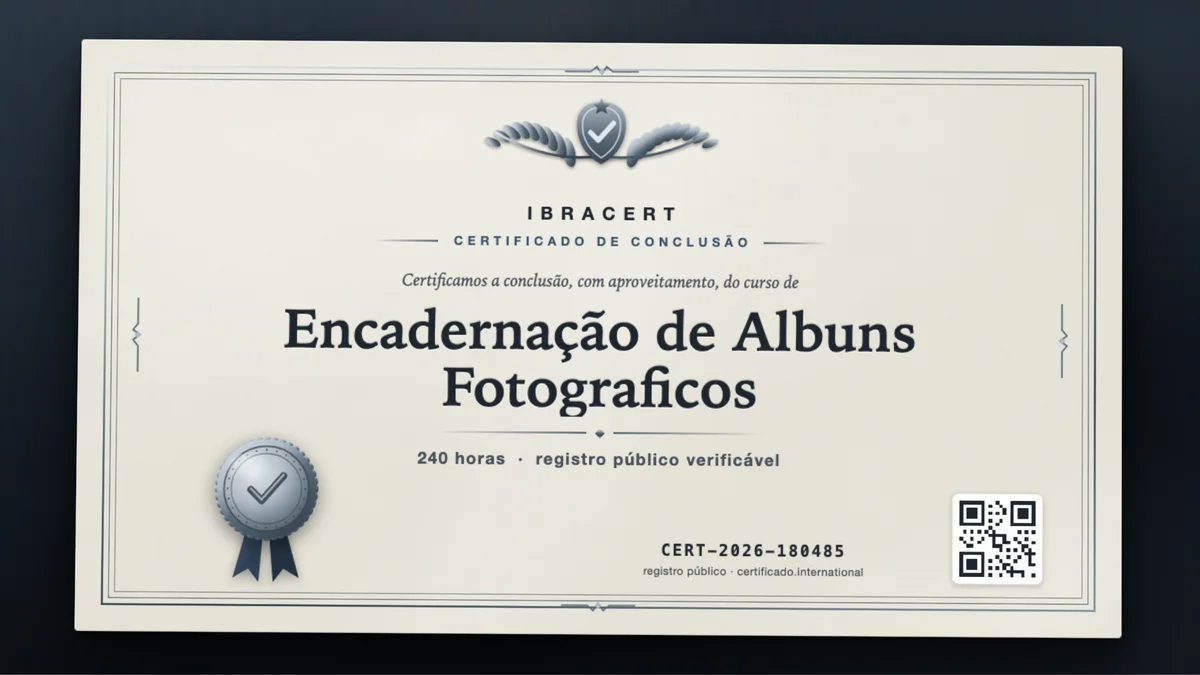 Capa do curso Encadernação de Albuns Fotograficos