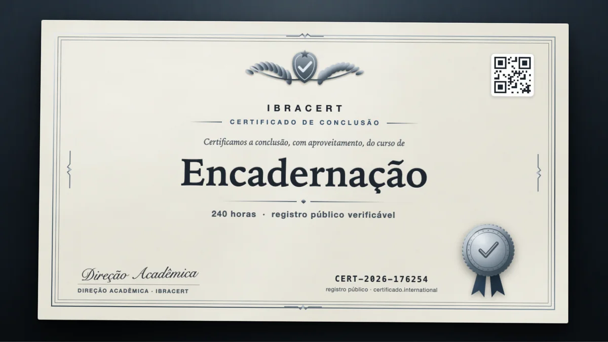 Capa do curso Encadernação