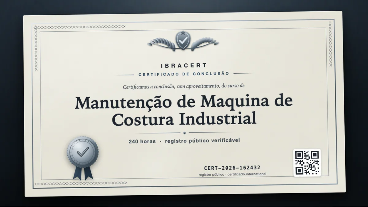 Capa do curso Manutenção de Maquina de Costura Industrial