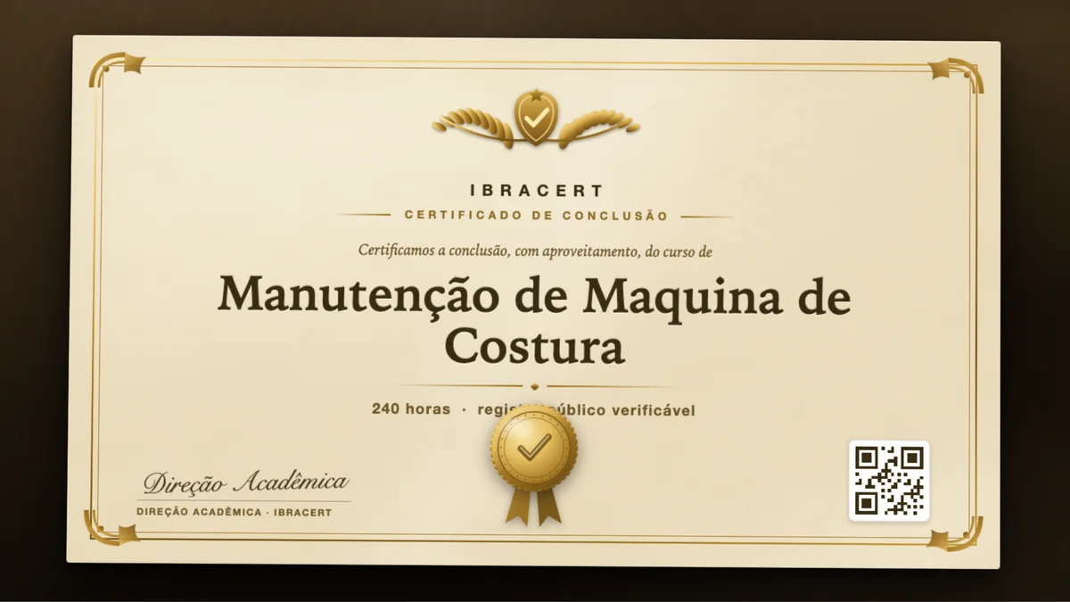 Capa do curso Manutenção de Maquina de Costura