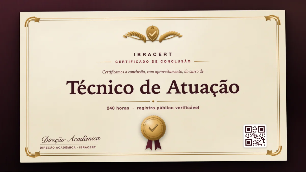 Capa do curso Técnico de Atuação
