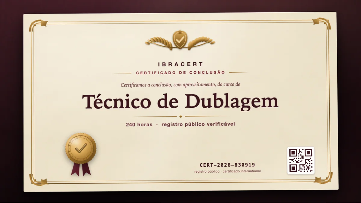 Capa do curso Técnico de Dublagem