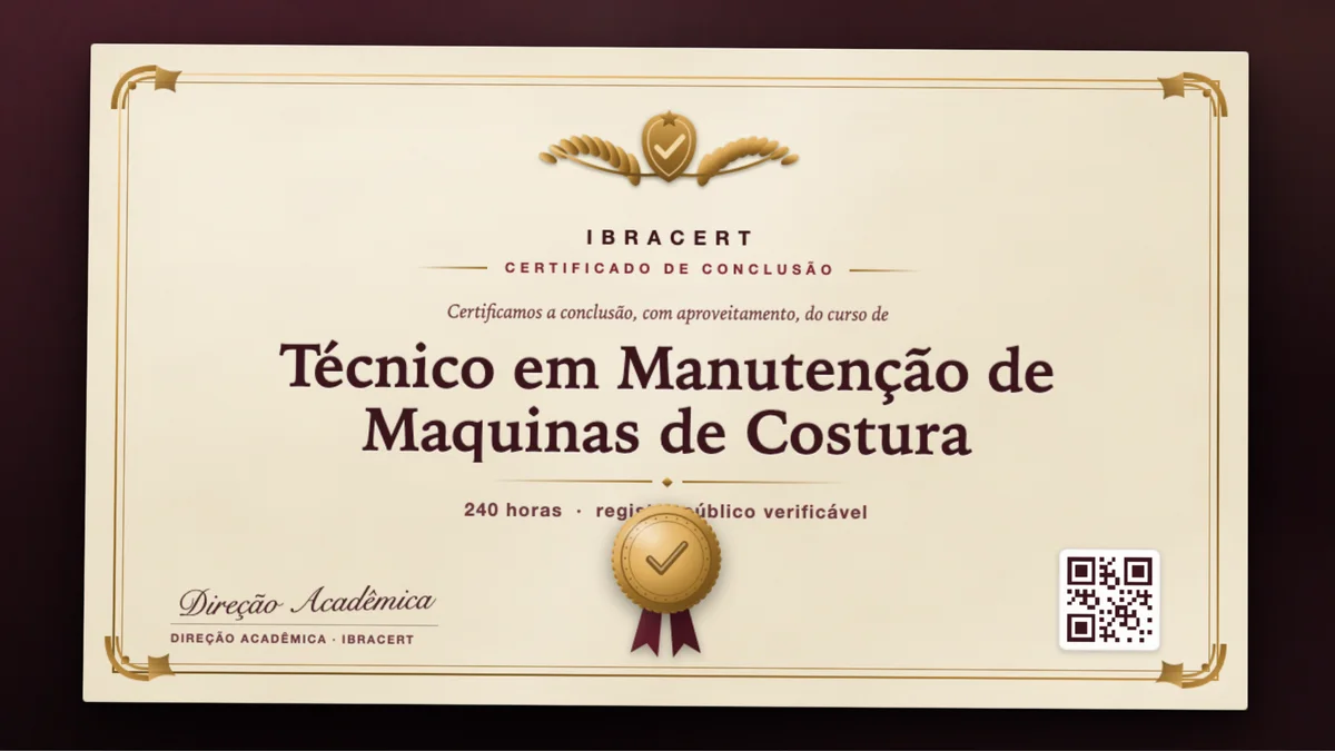 Capa do curso Técnico em Manutenção de Maquinas de Costura