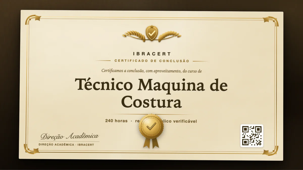 Capa do curso Técnico Maquina de Costura