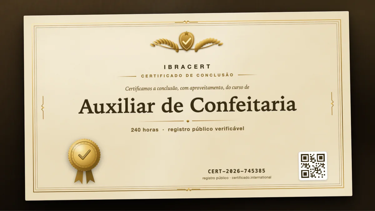 Capa do curso Auxiliar de Confeitaria