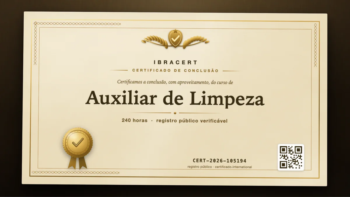 Capa do curso Auxiliar de Limpeza