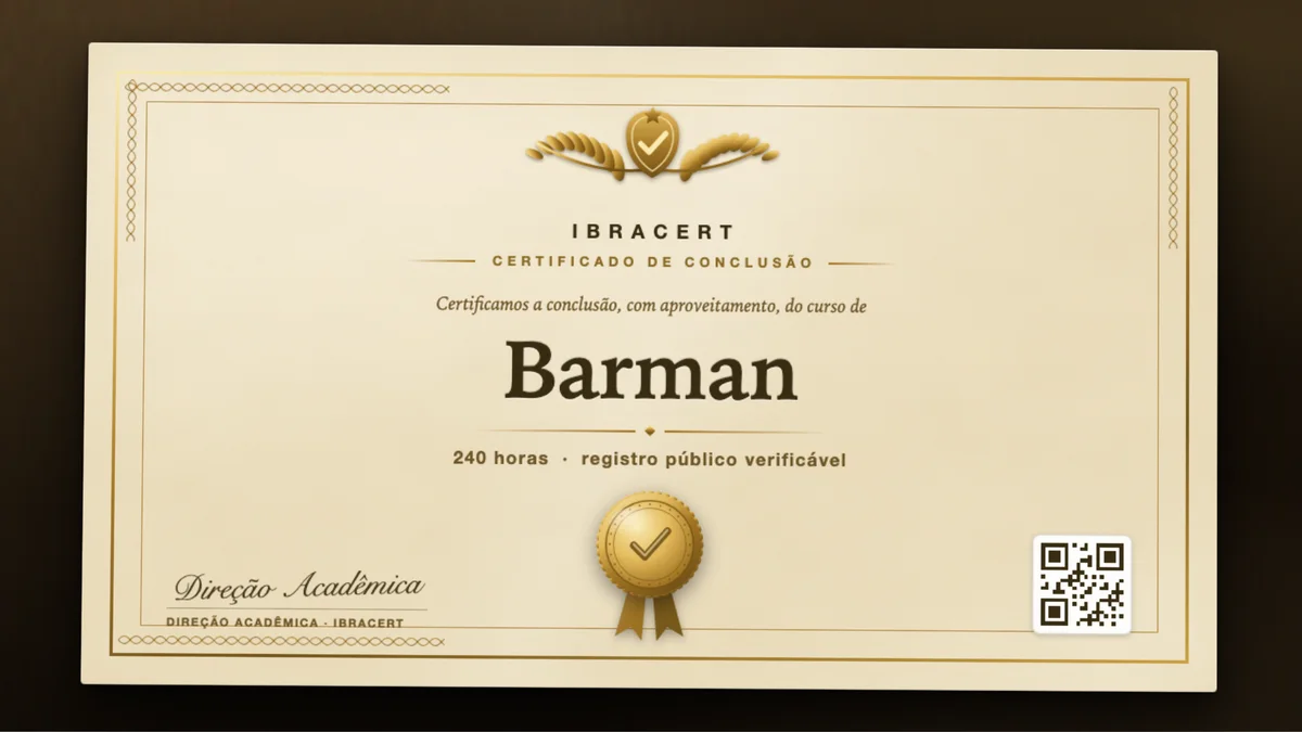 Capa do curso Barman