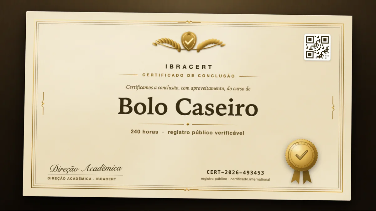 Capa do curso Bolo Caseiro
