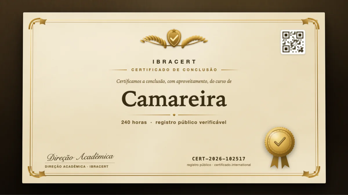 Capa do curso Camareira