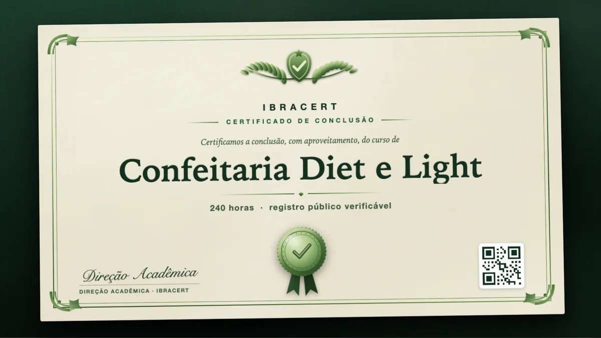 Capa do curso Confeitaria Diet e Light