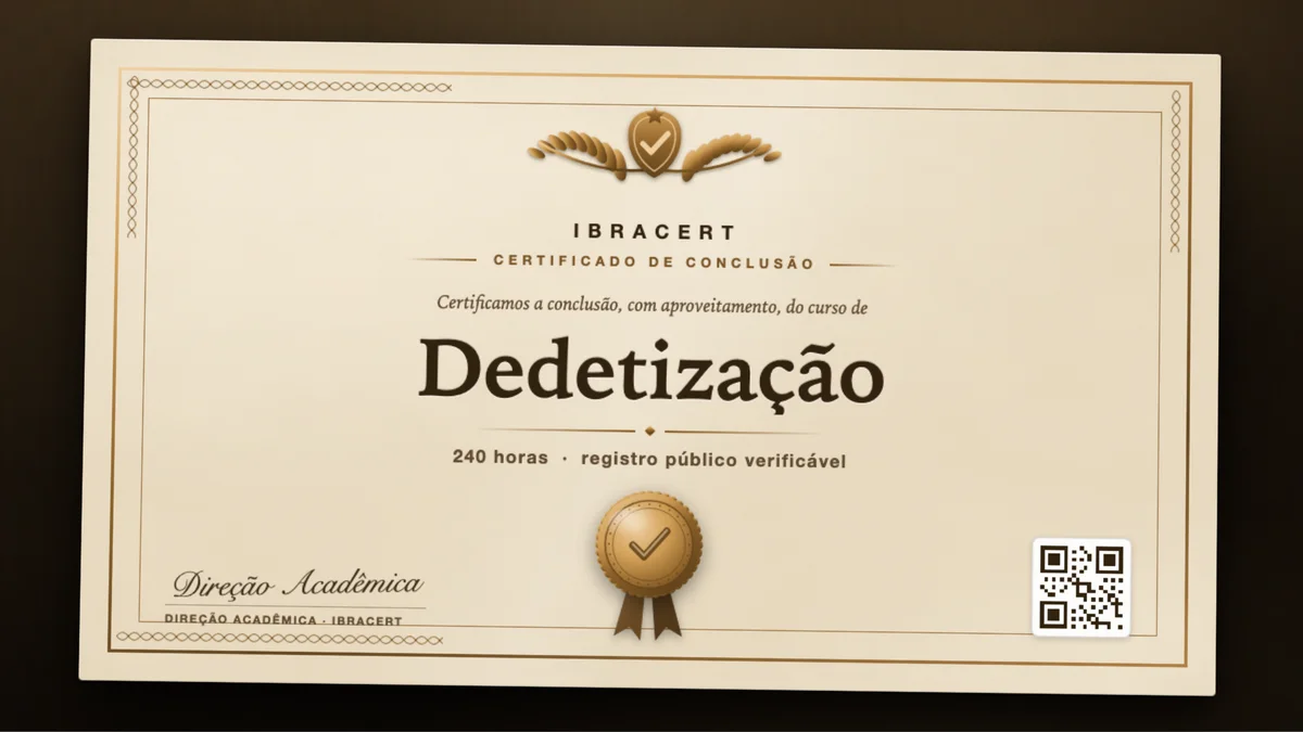 Capa do curso Dedetização