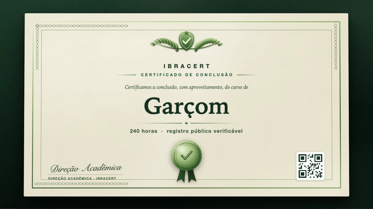Capa do curso Garçom