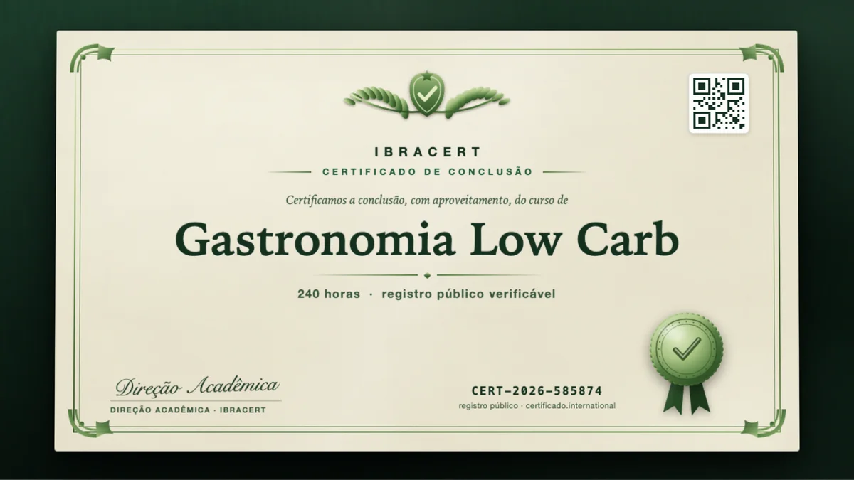 Capa do curso Gastronomia Low Carb