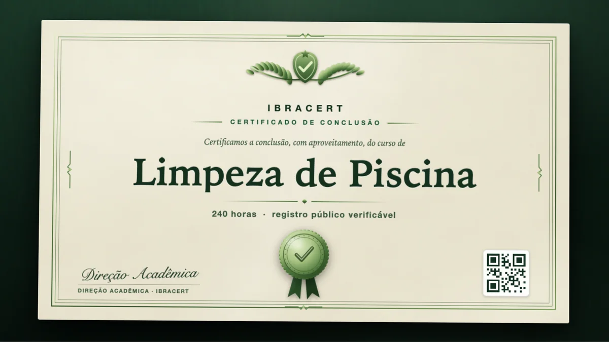 Capa do curso Limpeza de Piscina