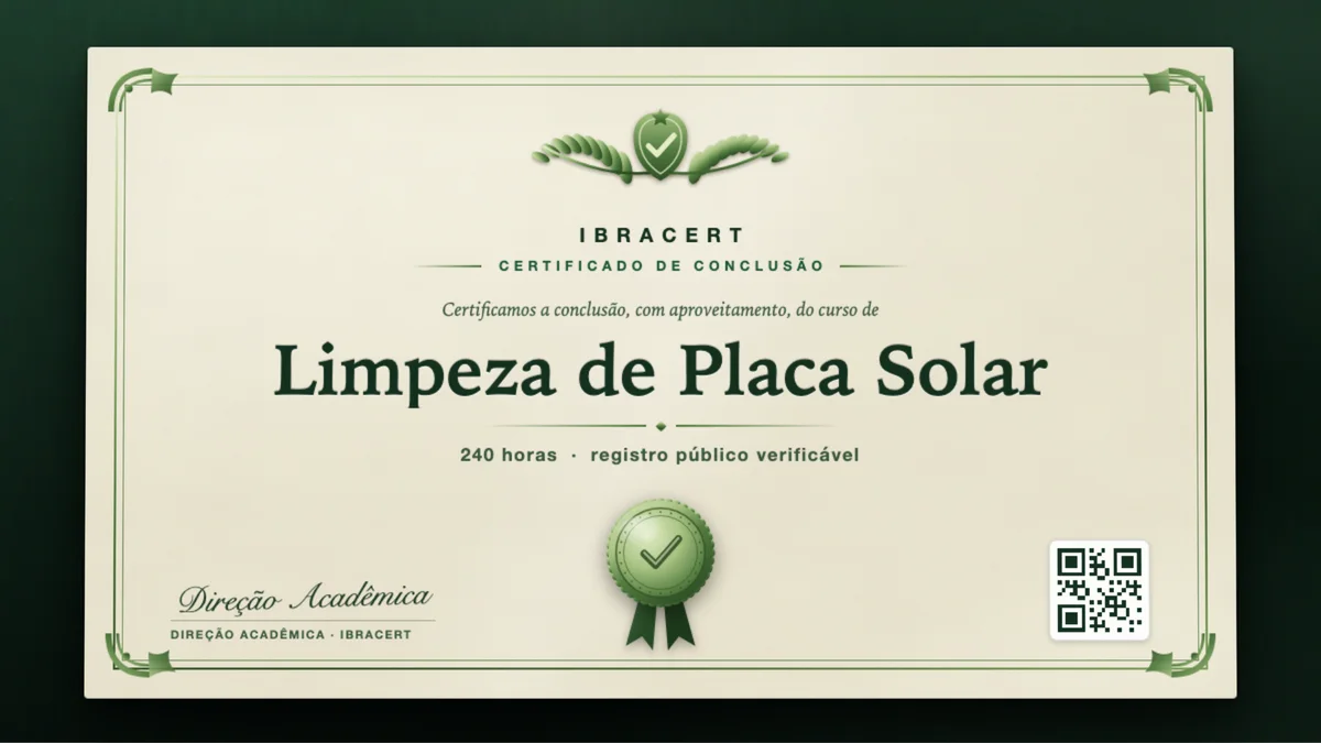 Capa do curso Limpeza de Placa Solar
