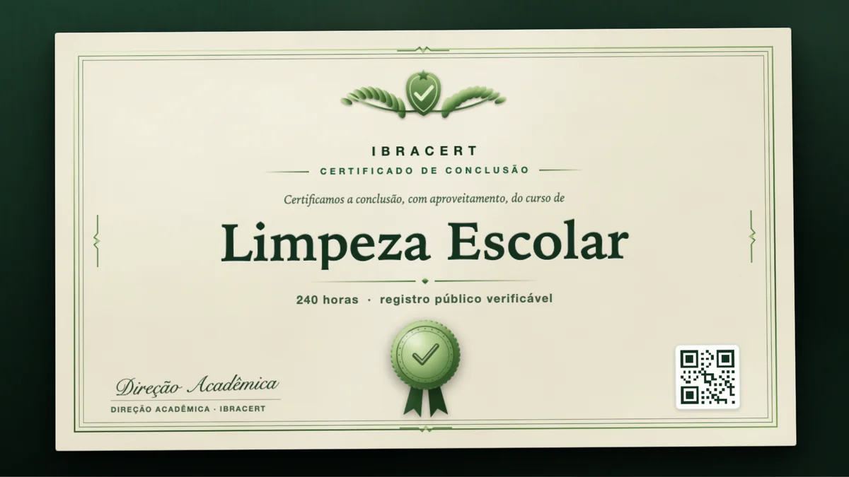 Capa do curso Limpeza Escolar