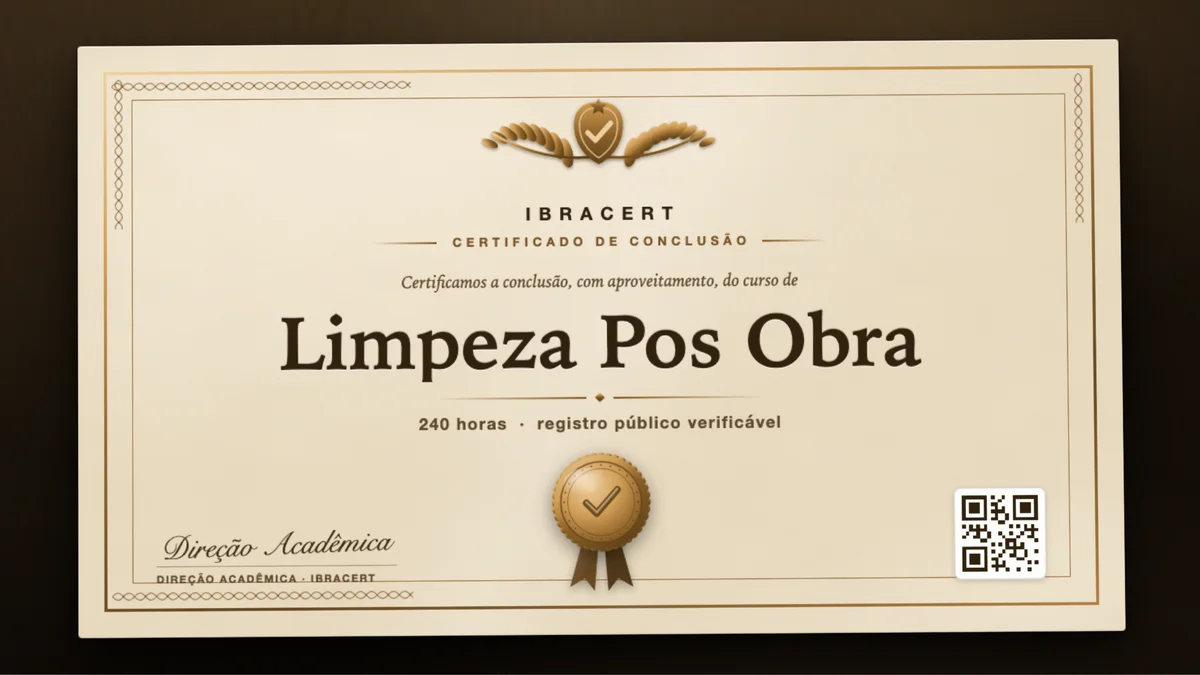 Capa do curso Limpeza Pos Obra
