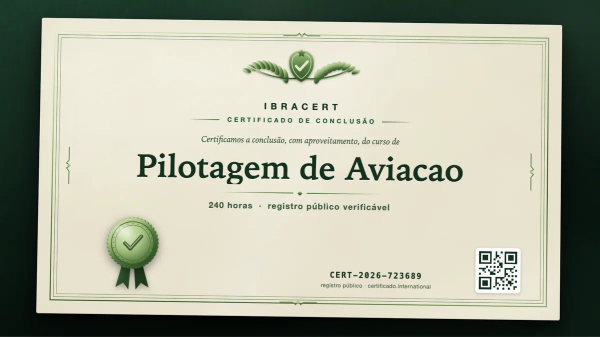 Capa do curso Pilotagem de Aviacao