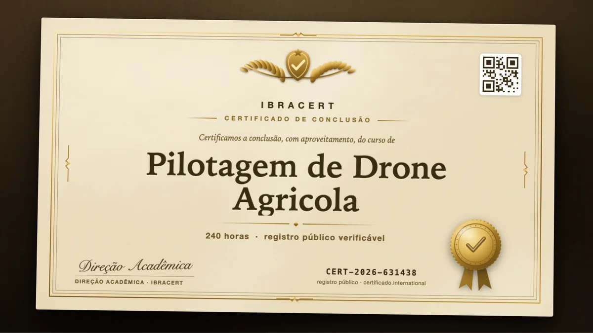 Capa do curso Pilotagem de Drone Agricola