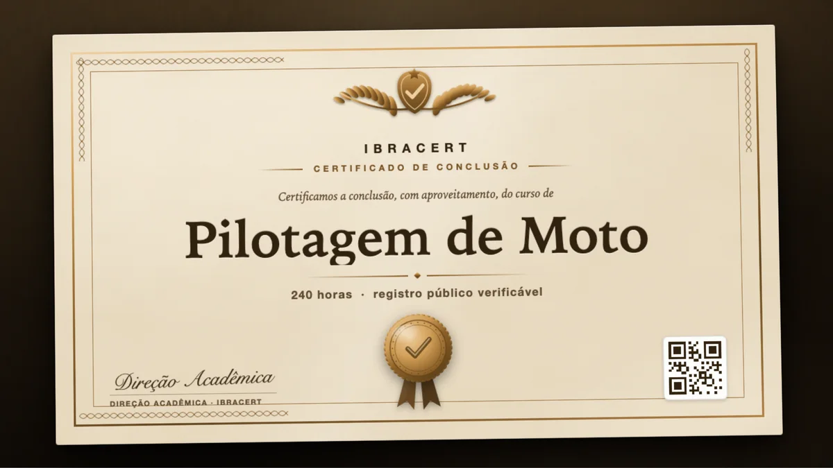 Capa do curso Pilotagem de Moto